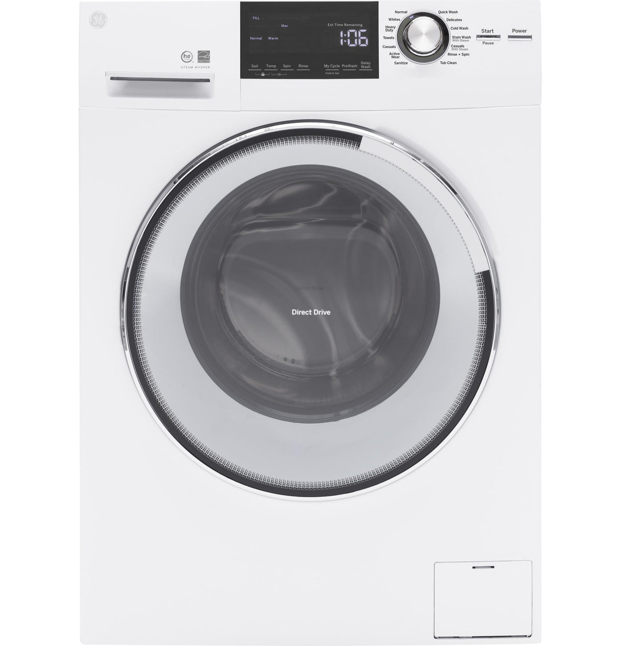 GE® 2.4 DOE cu. ft. Frontload Washer with Steam