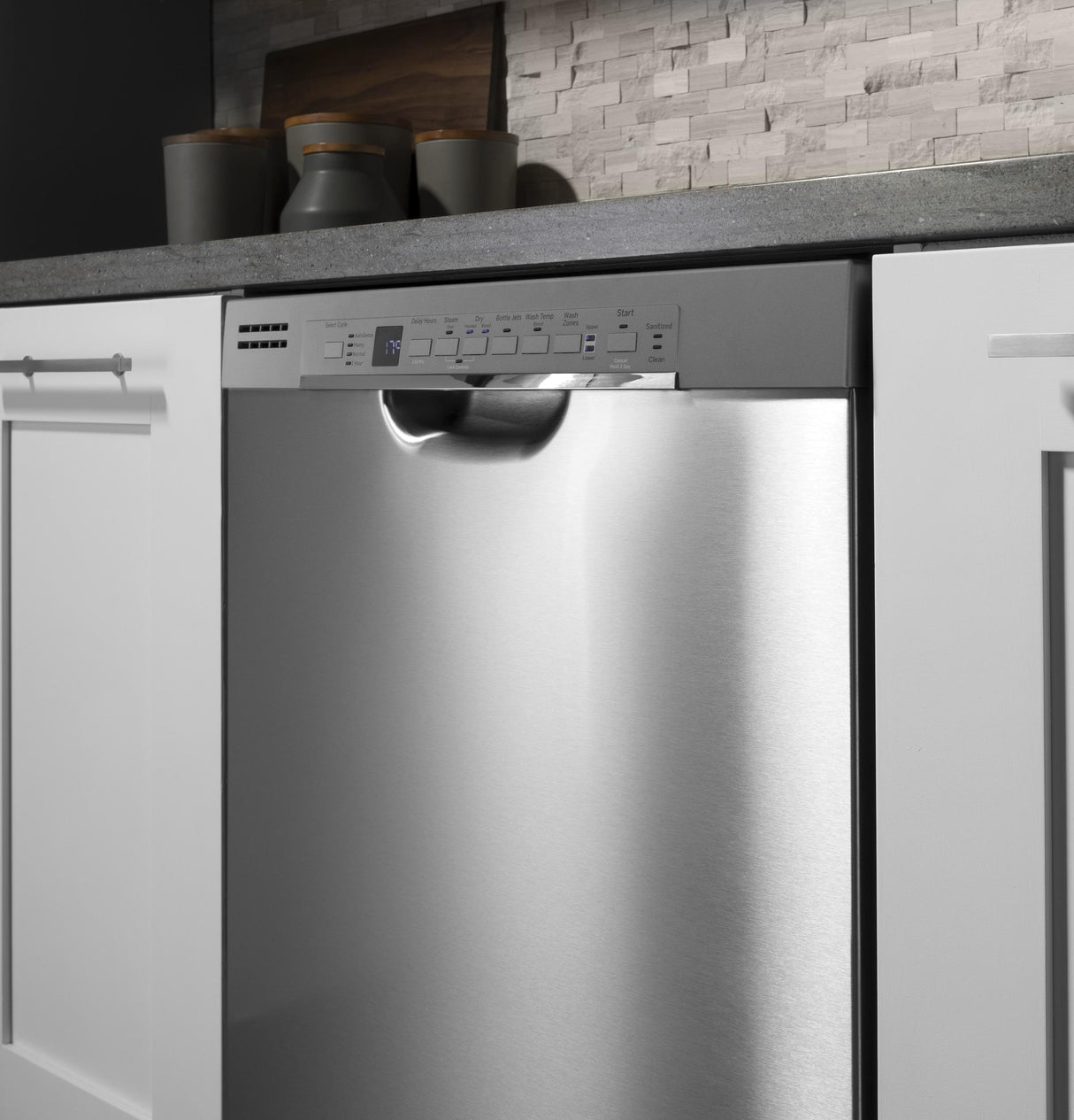 GE® ENERGY STAR® Front Control with Plastic Interior Dishwasher with Sanitize Cycle & Dry Boost