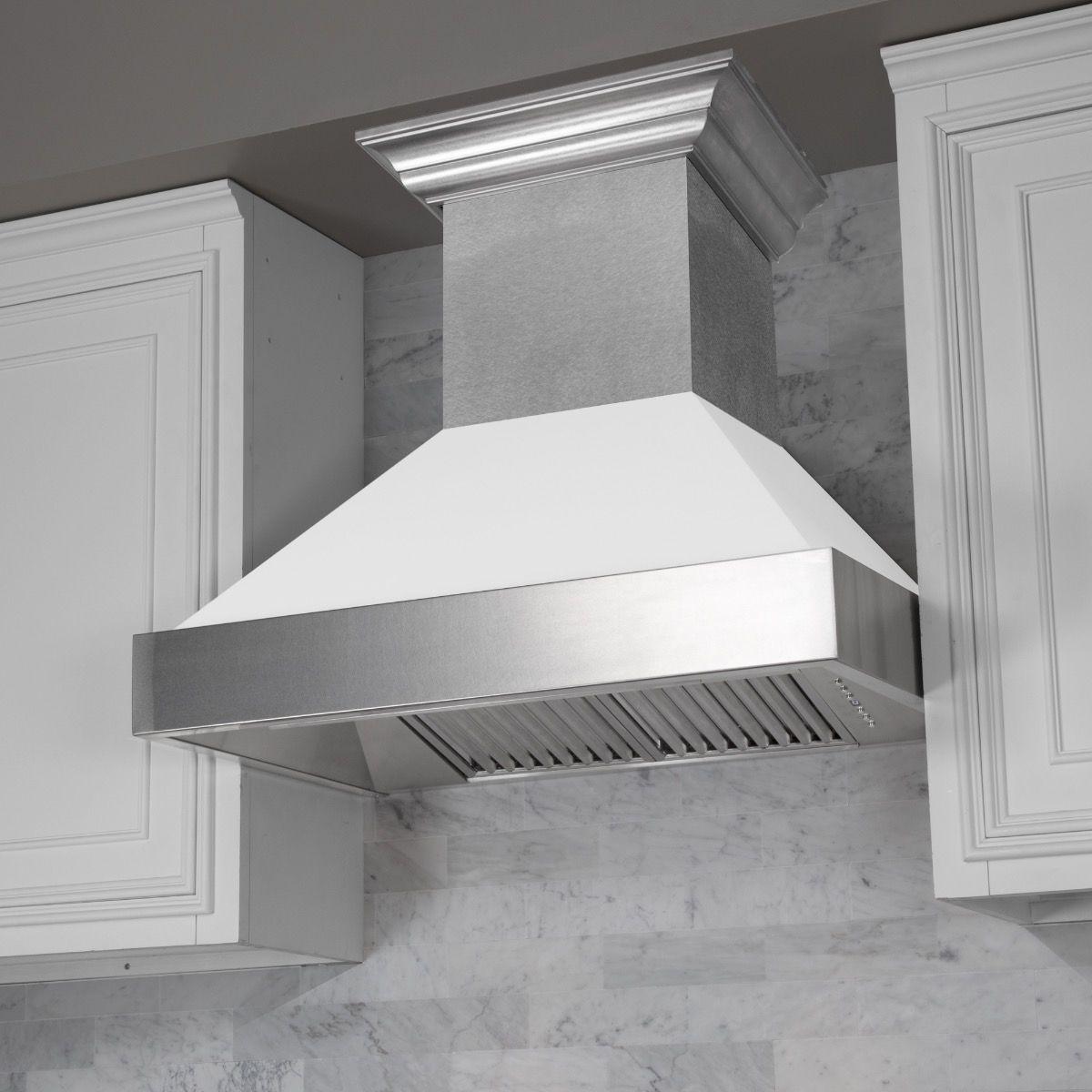 42" Colored Range Hood Shell in White Matte (8654-SH-WM-42)-Shell Only
