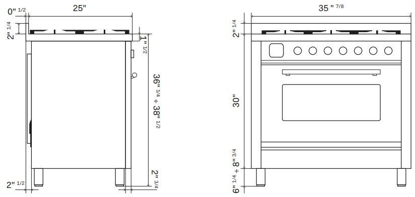 Professional Plus II 36 Inch Dual Fuel Natural Gas Freestanding Range in Stainless Steel with Trim