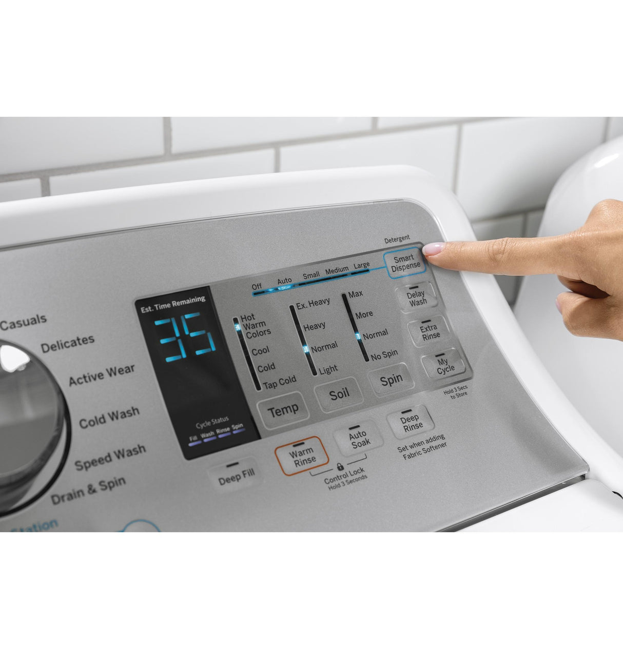 GE® 4.9 cu. ft. Capacity Smart Washer with Stainless Steel Basket