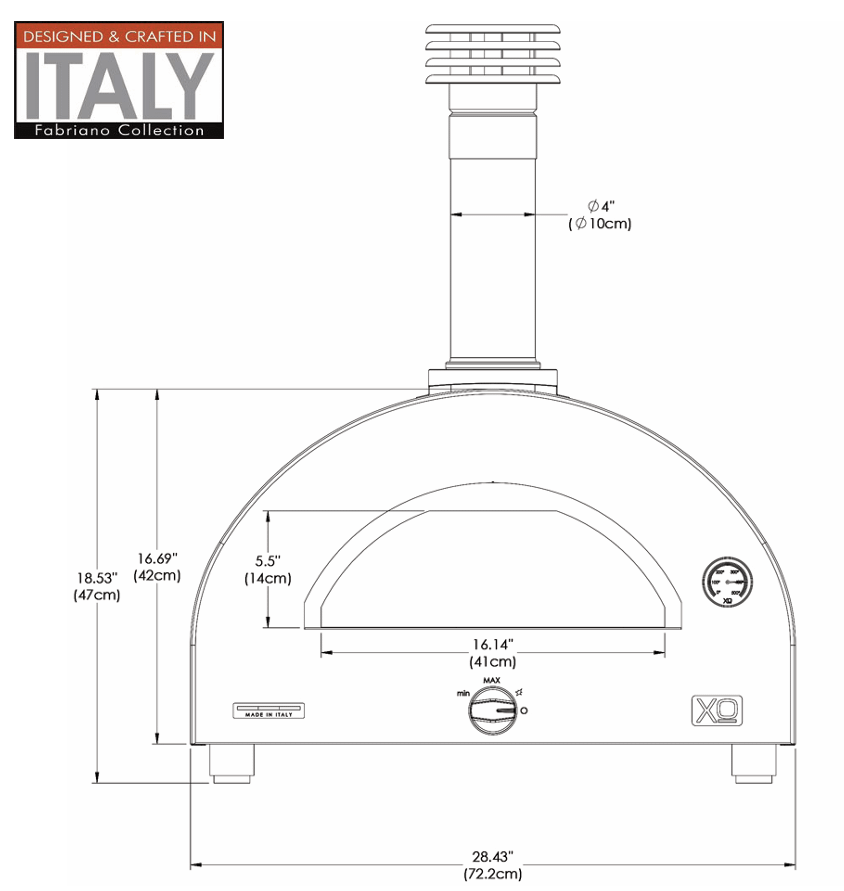 Countertop Hybrid Gas & Wood Oven in Black
