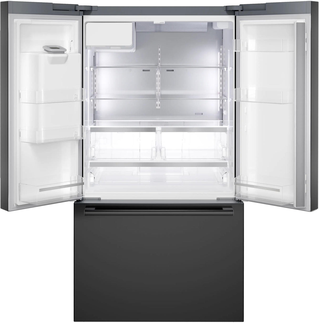 500 Series French Door Bottom Mount Refrigerator 36" Black Stainless Steel, Total No Frost