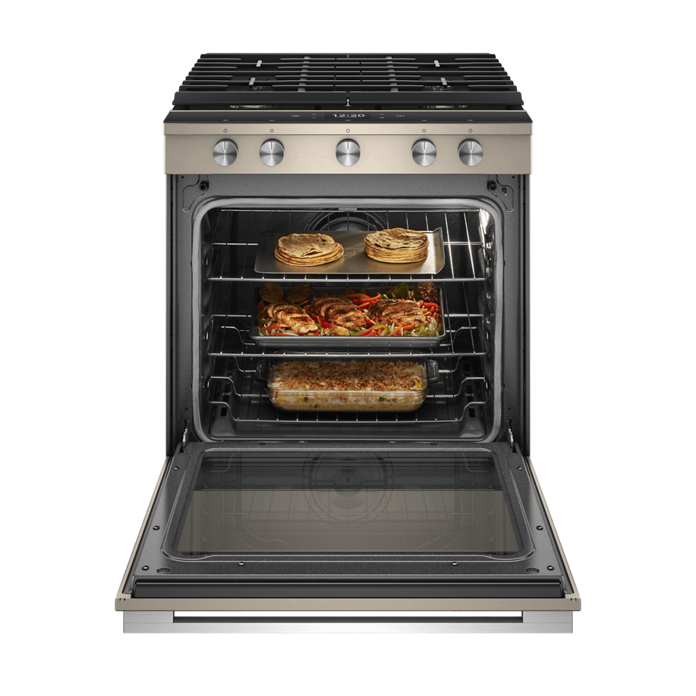 5.8 cu. ft. Smart Slide-in Gas Range with EZ-2-Lift™ Hinged Cast-Iron Grates