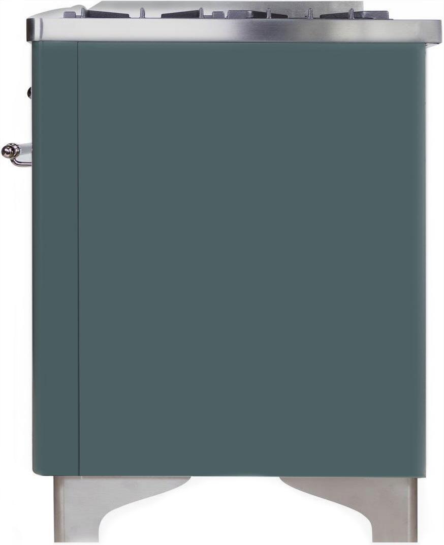 Majestic II 40 Inch Dual Fuel Liquid Propane Freestanding Range in Blue Grey with Chrome Trim