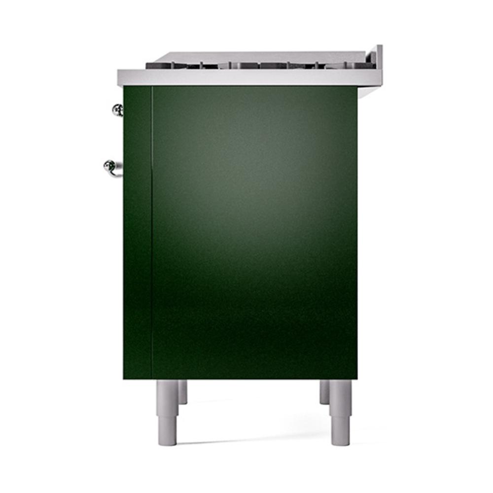 ILVE UN36FQNMPEGCLP Nostalgie II Noblesse 36 inch Dual Fuel Range (Liquid Propane, Solid Door, Emerald Green, Chrome)