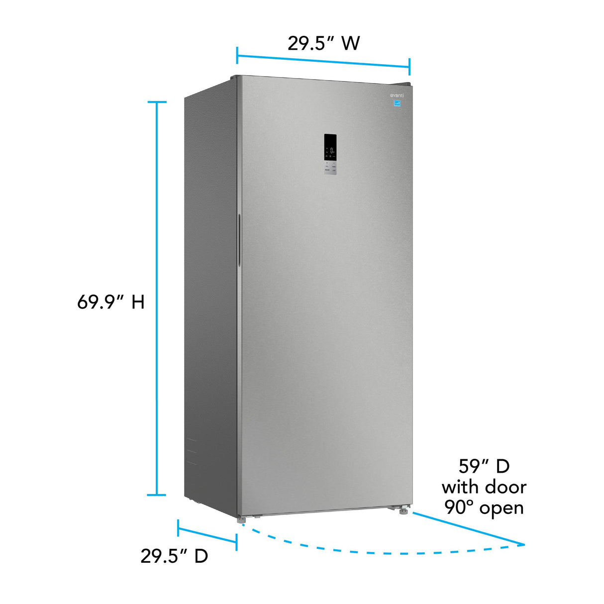 Avanti MaxxSpace Insulation™ Technology Garage-Ready Frost-Free Convertible Upright Freezer, 21 cu. ft., ENERGY STAR, Stainless Steel Look (AV210VFLJM0SS)