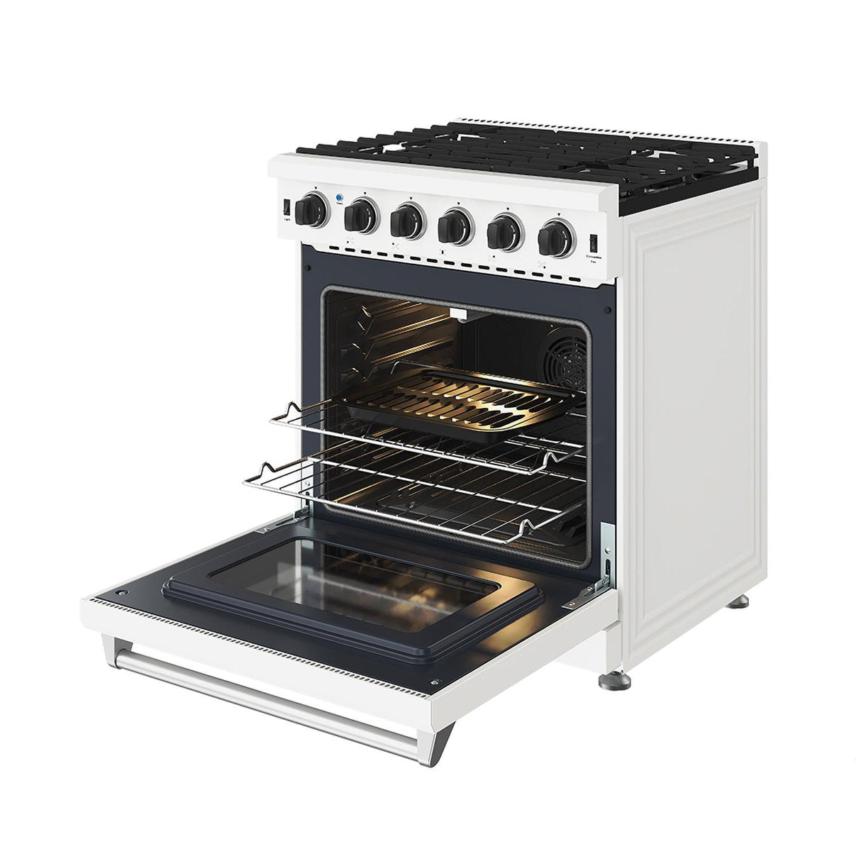 30 Inch Professional Gas Range In White
