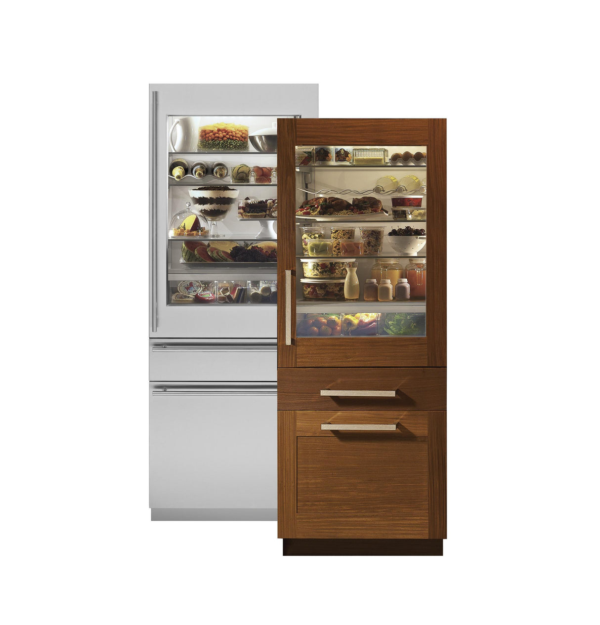 Monogram 30" Integrated Glass-Door Refrigerator for Single or Dual Installation