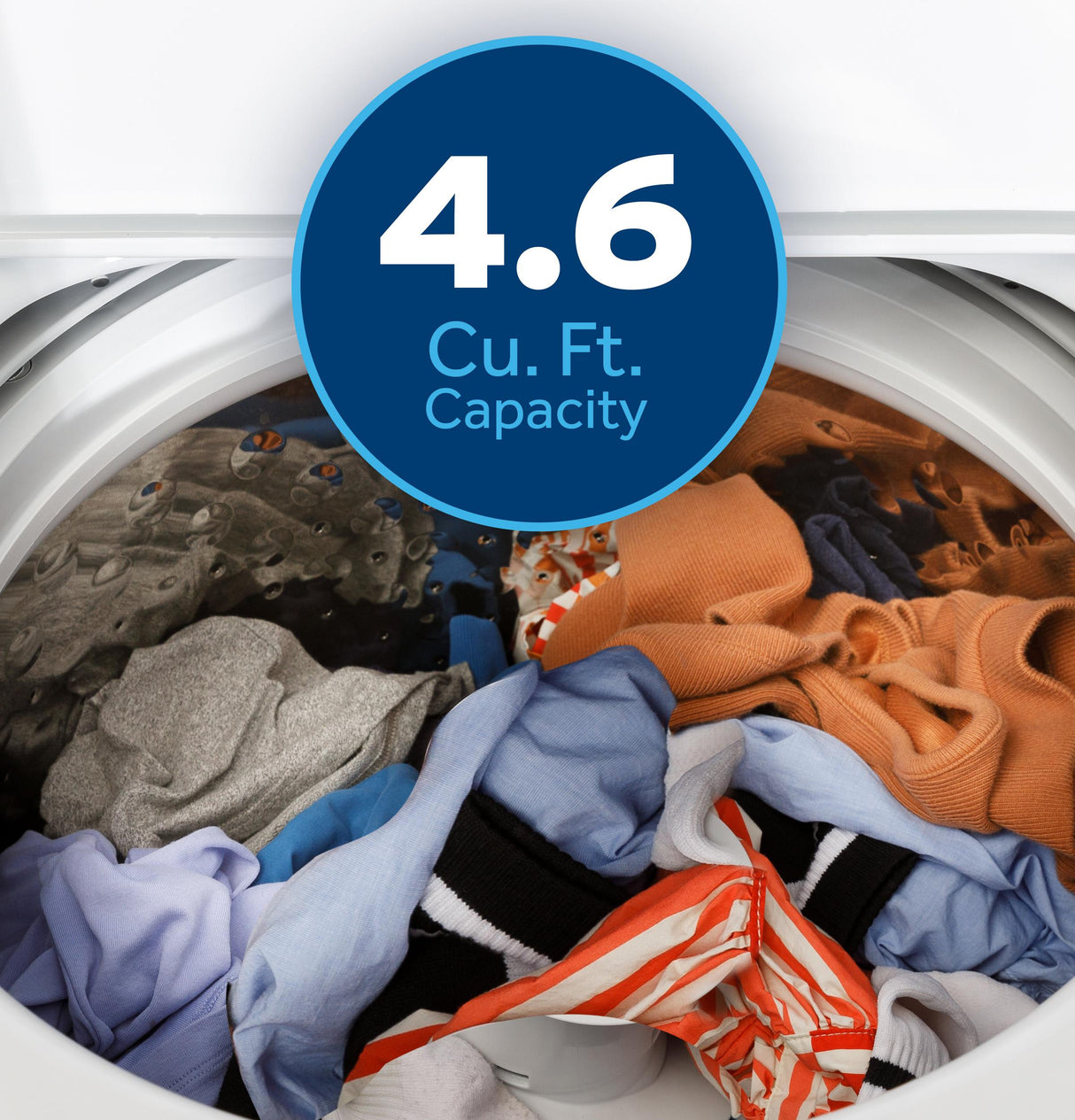 GE® 4.6 cu. ft. Capacity Washer with Stainless Steel Basket,Cold Plus and Wash Boost