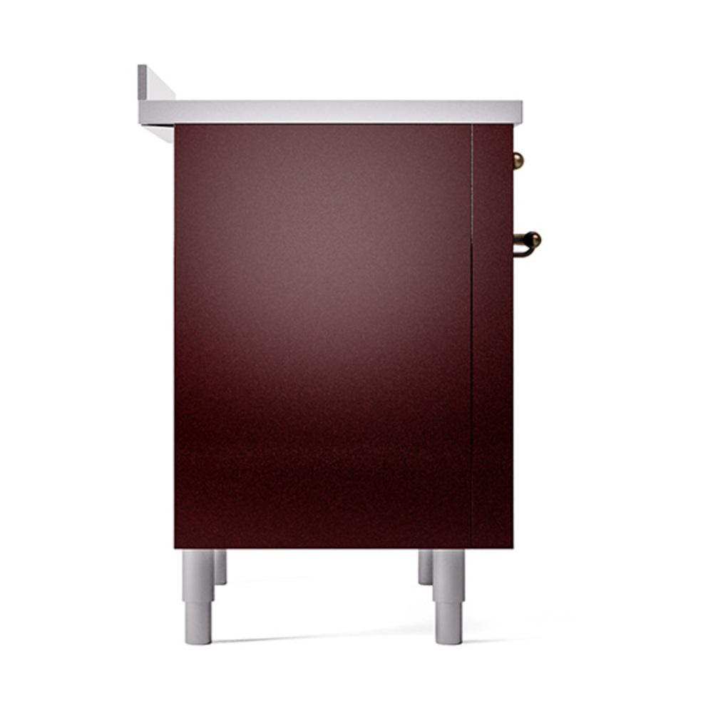 ILVE UNI366QNMPBUB Nostalgie II Noblesse 36 inch Induction Range (Solid Door, Burgundy, Burnished)