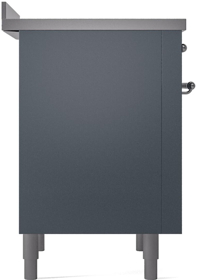 Nostalgie II 36 Inch Electric Freestanding Range in Blue Grey with Chrome Trim