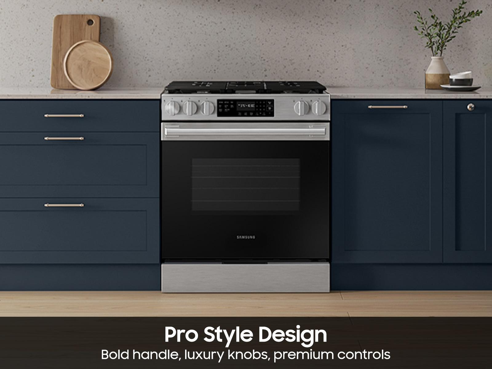 Bespoke Smart Slide-in Gas Range Pro Style Design Air Fry Max Precision Knobs