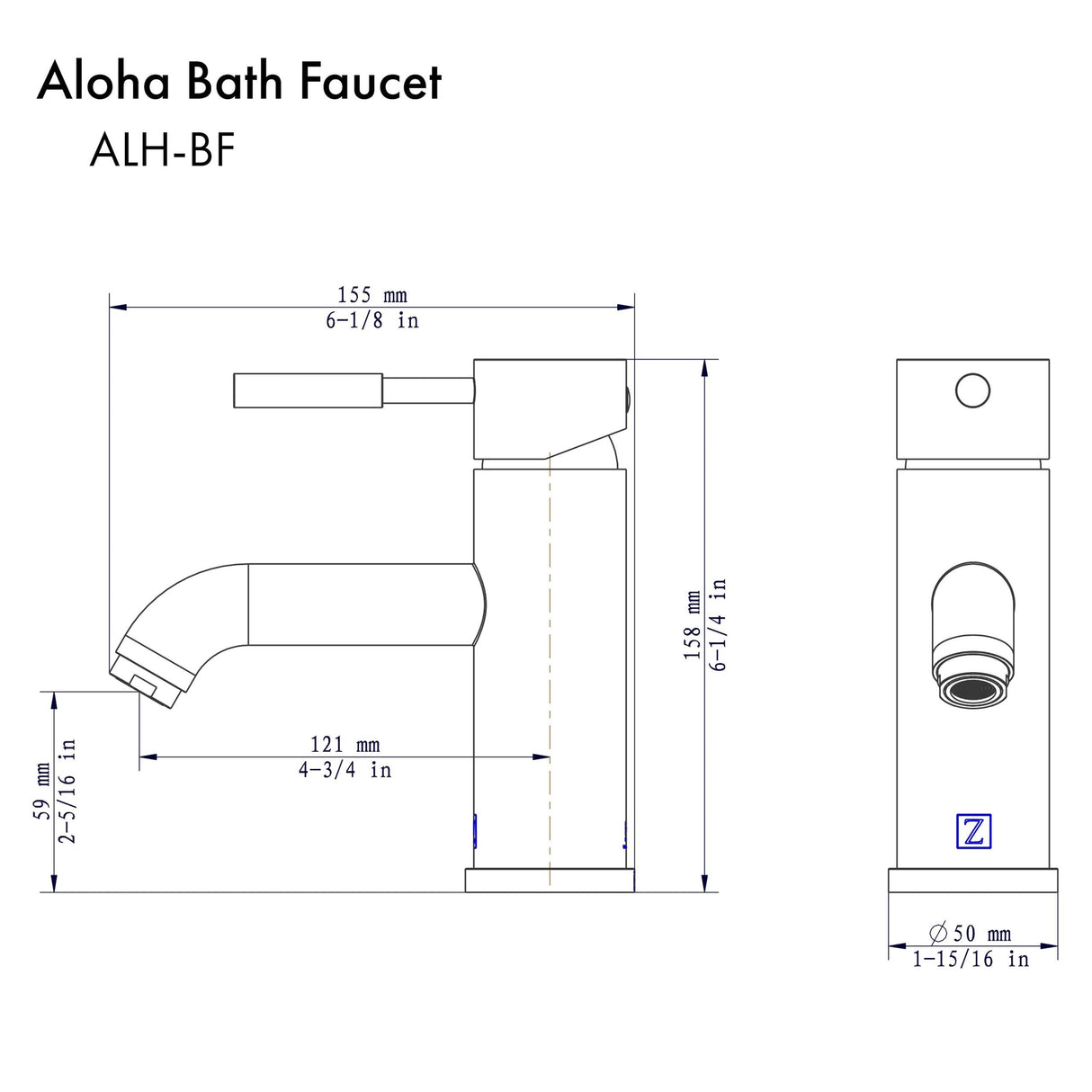 ZLINE Aloha Single Handle Bath Faucet in Brushed Nickel (ALH-BF-BN)