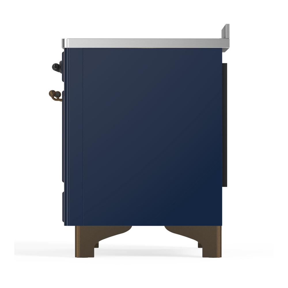 ILVE UMIB48QNR3MBB Majestic III 48 inch Induction Range with 6 Elements, 5.02 cu. ft. Total Oven Capacity (Solid Door, Midnight Blue, Burnished)