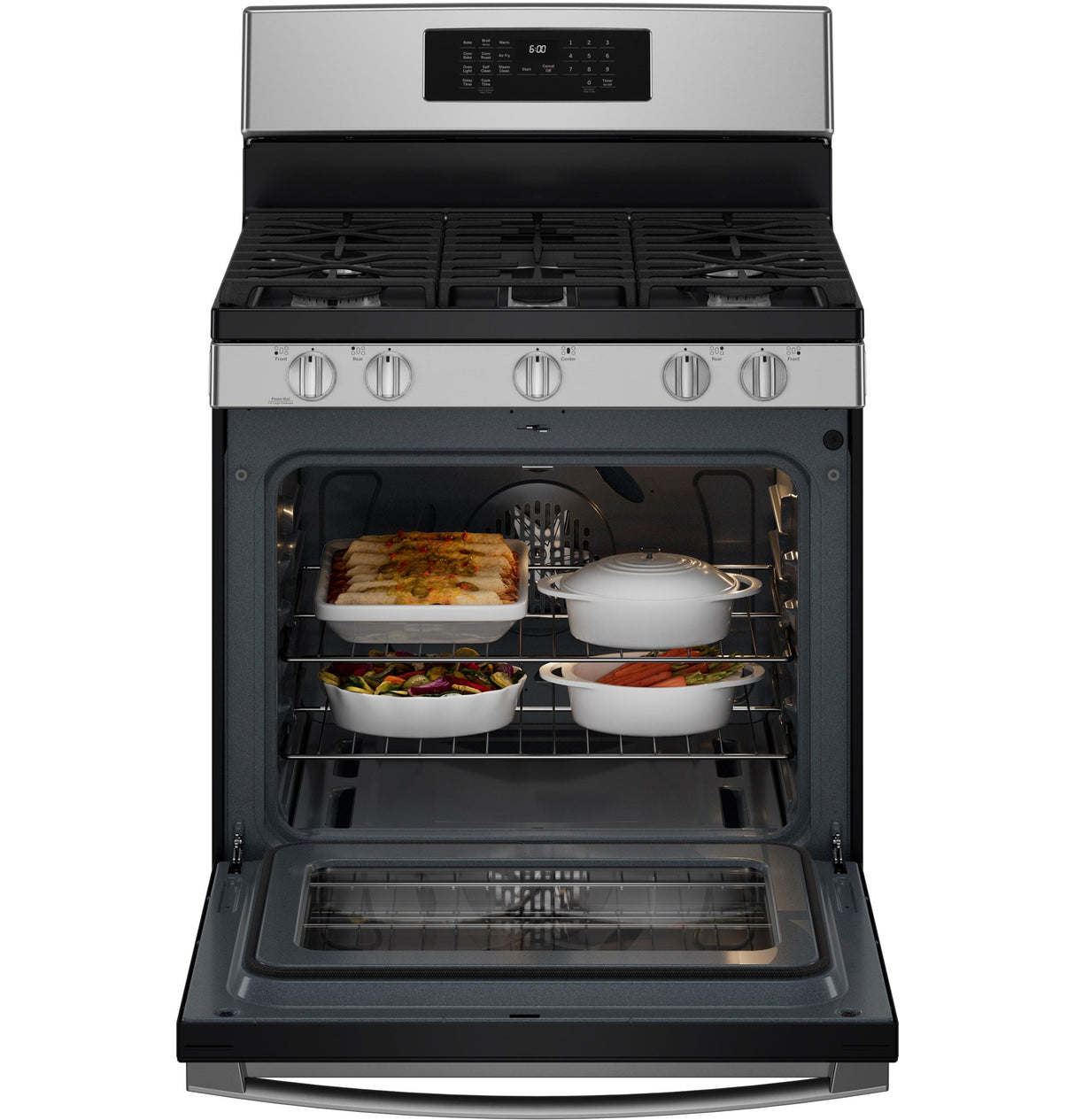 GE® 30" Free-Standing Gas Convection Range with No Preheat Air Fry