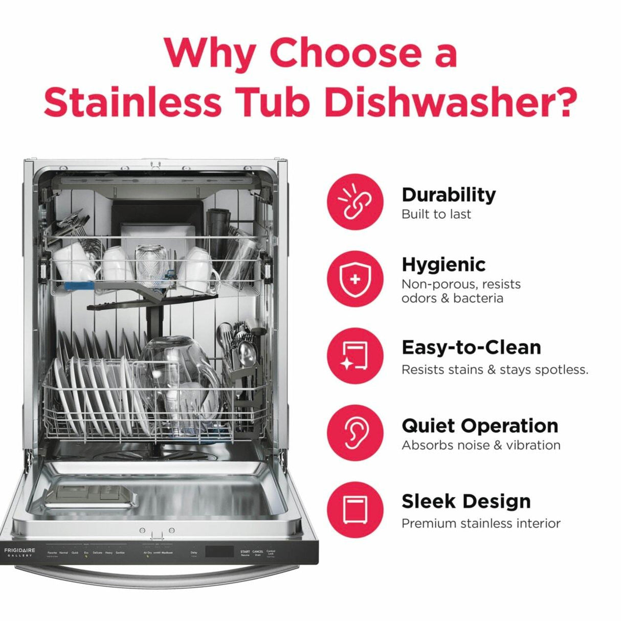 24" Stainless Steel Tub Built-In Dishwasher with CleanBoost™