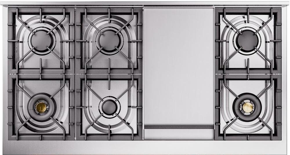 Nostalgie II 48 Inch Dual Fuel Natural Gas Freestanding Range in Blue with Copper Trim