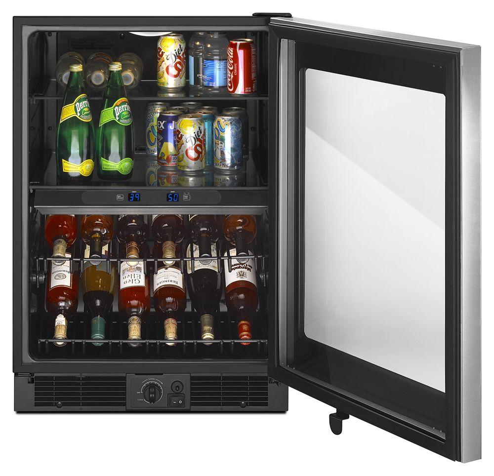 24-inch Wide Undercounter Beverage Center with Dual-temperature Controlled Zones - 5.8 cu. ft.