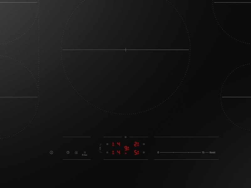 36" Induction Cooktop with Anti-Scratch Matte Glass and Sync Burners in Black