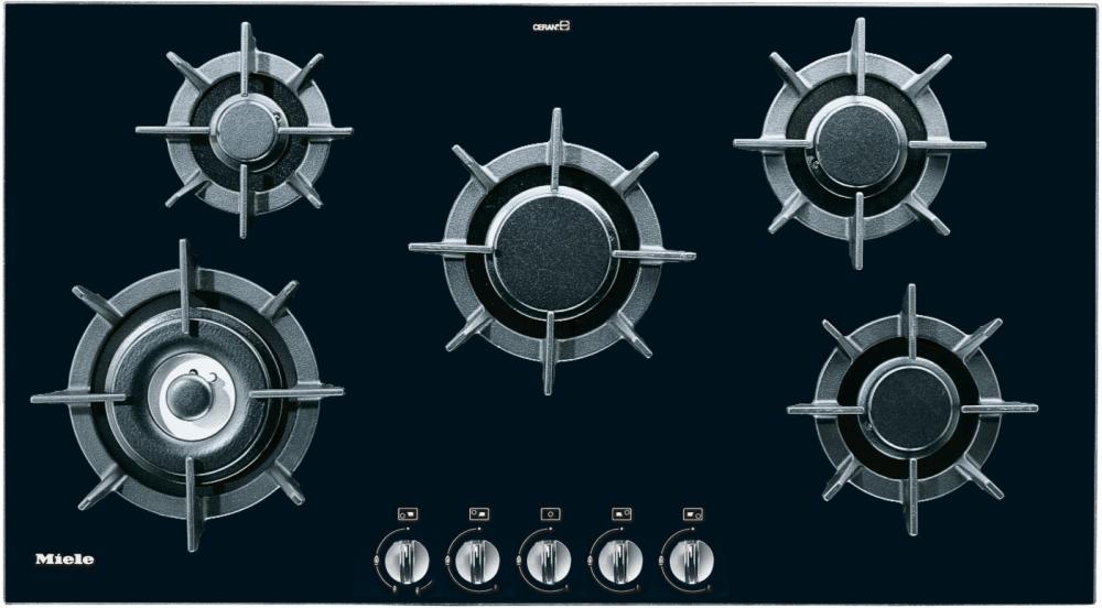 36" 5-Burner KM 391 Gas on Glass (LP) Cooktop - Gas Cooktop Black
