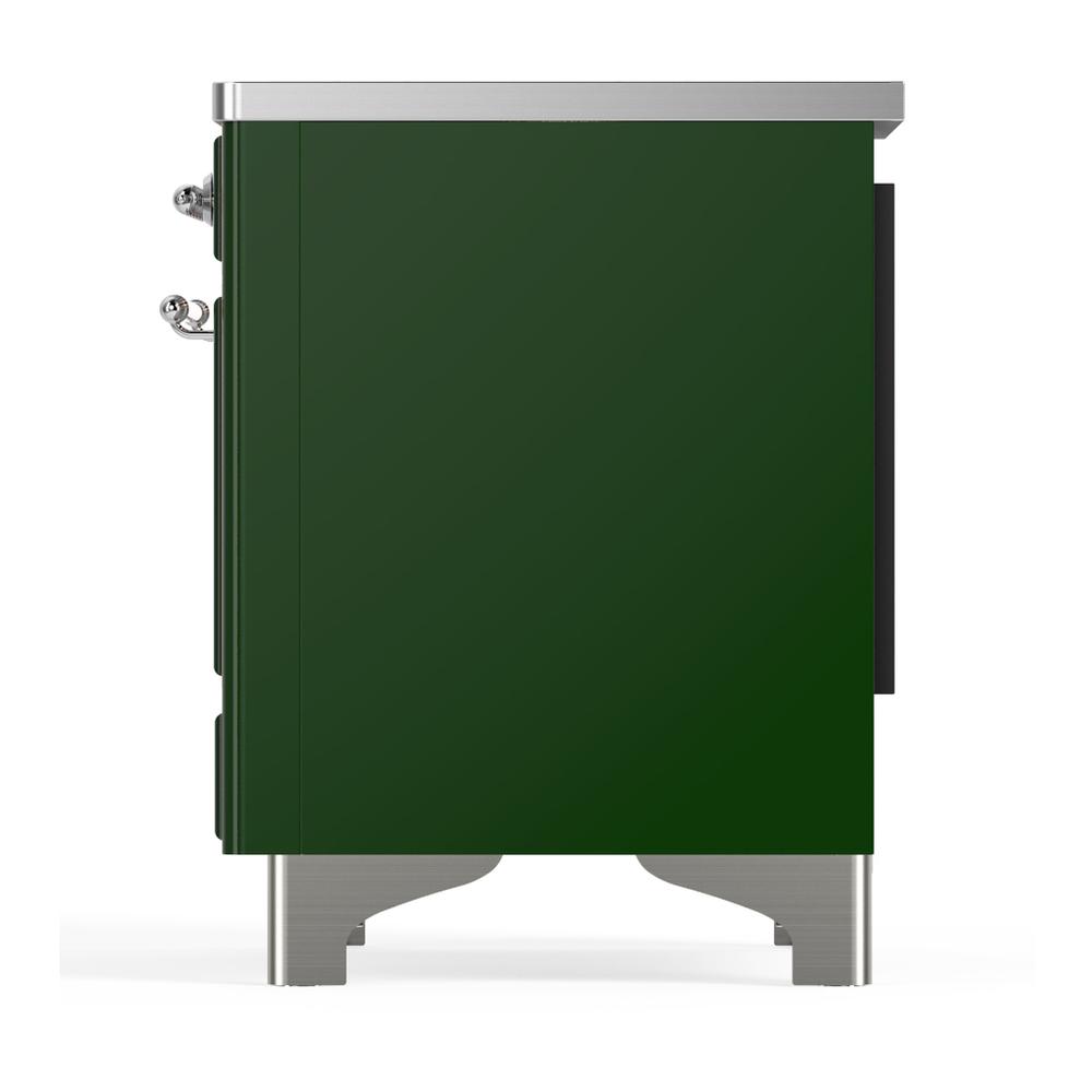 ILVE UMDIB40NR3EGC Majestic III 40 inch Induction Range with 6 Elements, 3.82 cu. ft. Total Oven Capacity (Triple Glass Door, Emerald Green, Chrome)