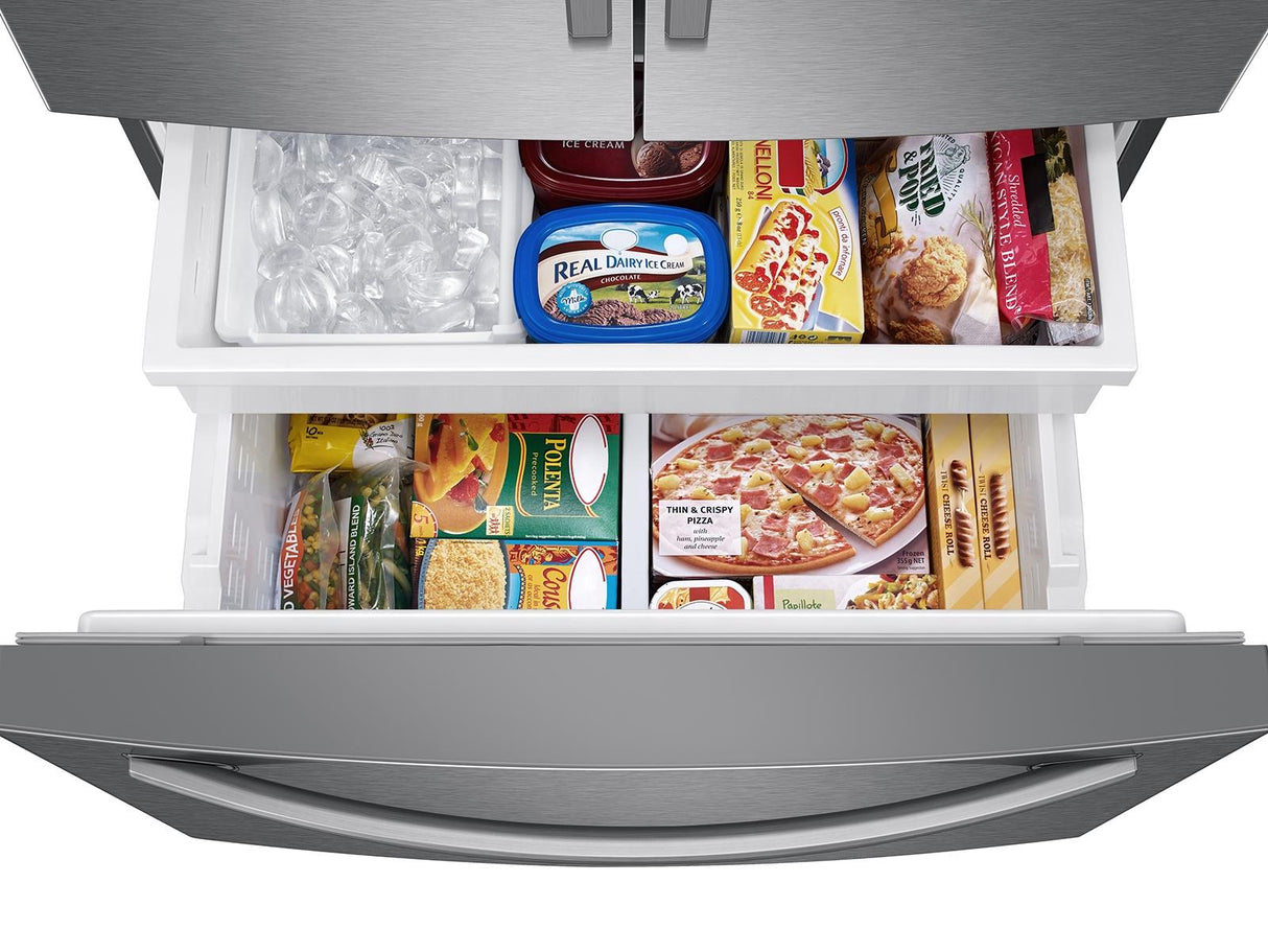 28 cu. ft. Large Capacity 3-Door French Door Refrigerator with AutoFill Water Pitcher in Stainless Steel