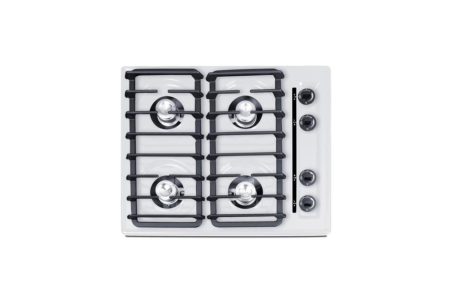 24" Wide 4-burner Gas Cooktop, Battery Start Ignition