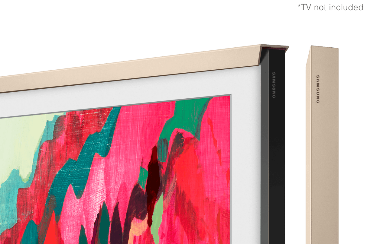 85 Inch The Frame Custom Bezel - Sand Gold Metal Magnetic Attachment Easy Install Premium Finish