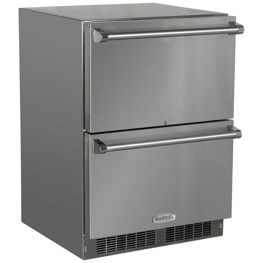 24-In Outdoor Built-In Refrigerated Drawers with Door Swing - Field Reversible
