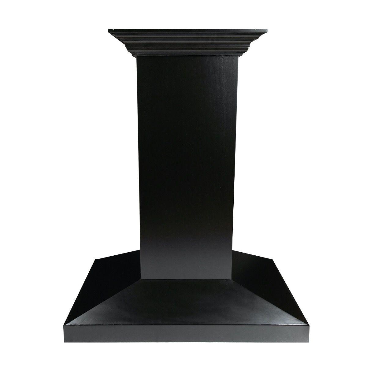 ZLINE 42 in. Wooden Island Mount Range Hood in Black - Includes Remote Motor