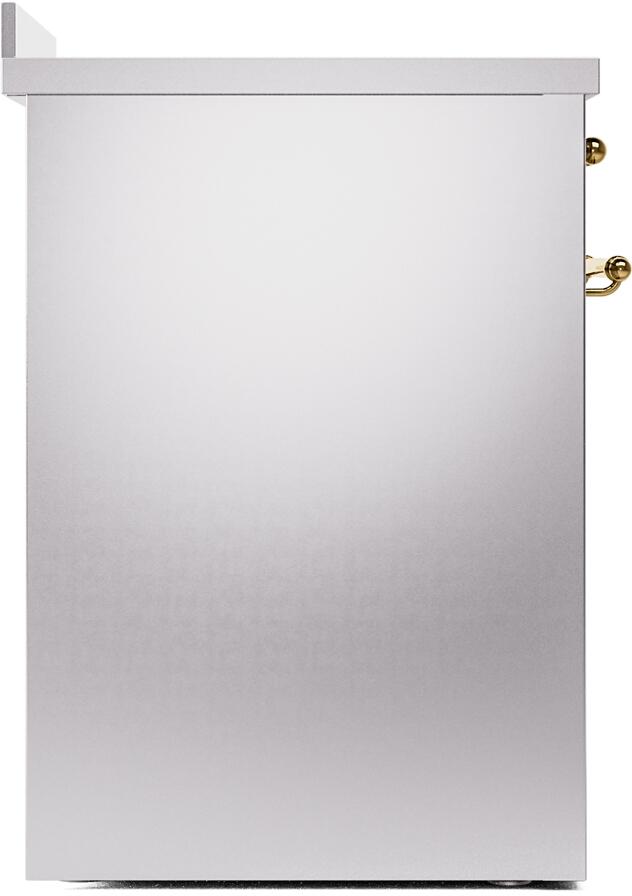 Nostalgie II 30 Inch Electric Freestanding Range in Stainless Steel with Brass Trim