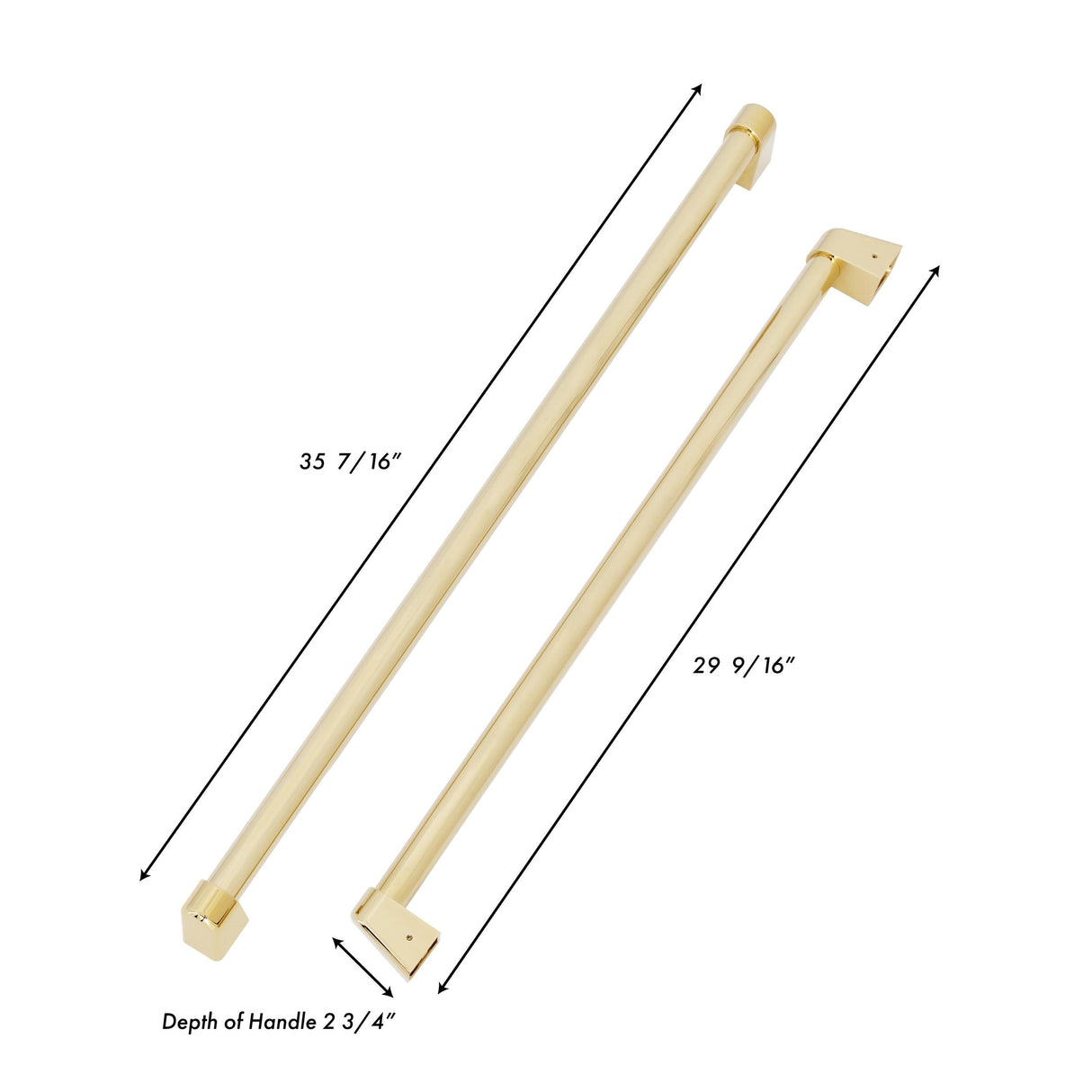 ZLINE Autograph Edition 36 in. Built-in Refrigerator Handles (Set of 3) in Polished Gold (RBIVHZ-G-36)