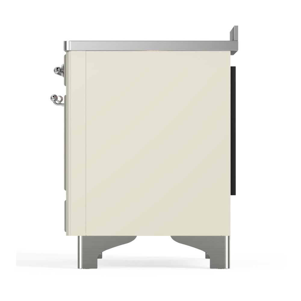ILVE UMIB48NR3AWC Majestic III 48 inch Induction Range with 6 Elements, 5.02 cu. ft. Total Oven Capacity (Triple Glass Door, Antique White, Chrome)