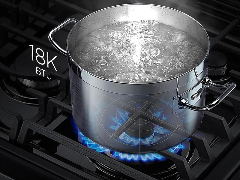 5.8 cu ft. Smart Freestanding Gas Range with Flex Duo™ & Dual Door in Black Stainless Steel