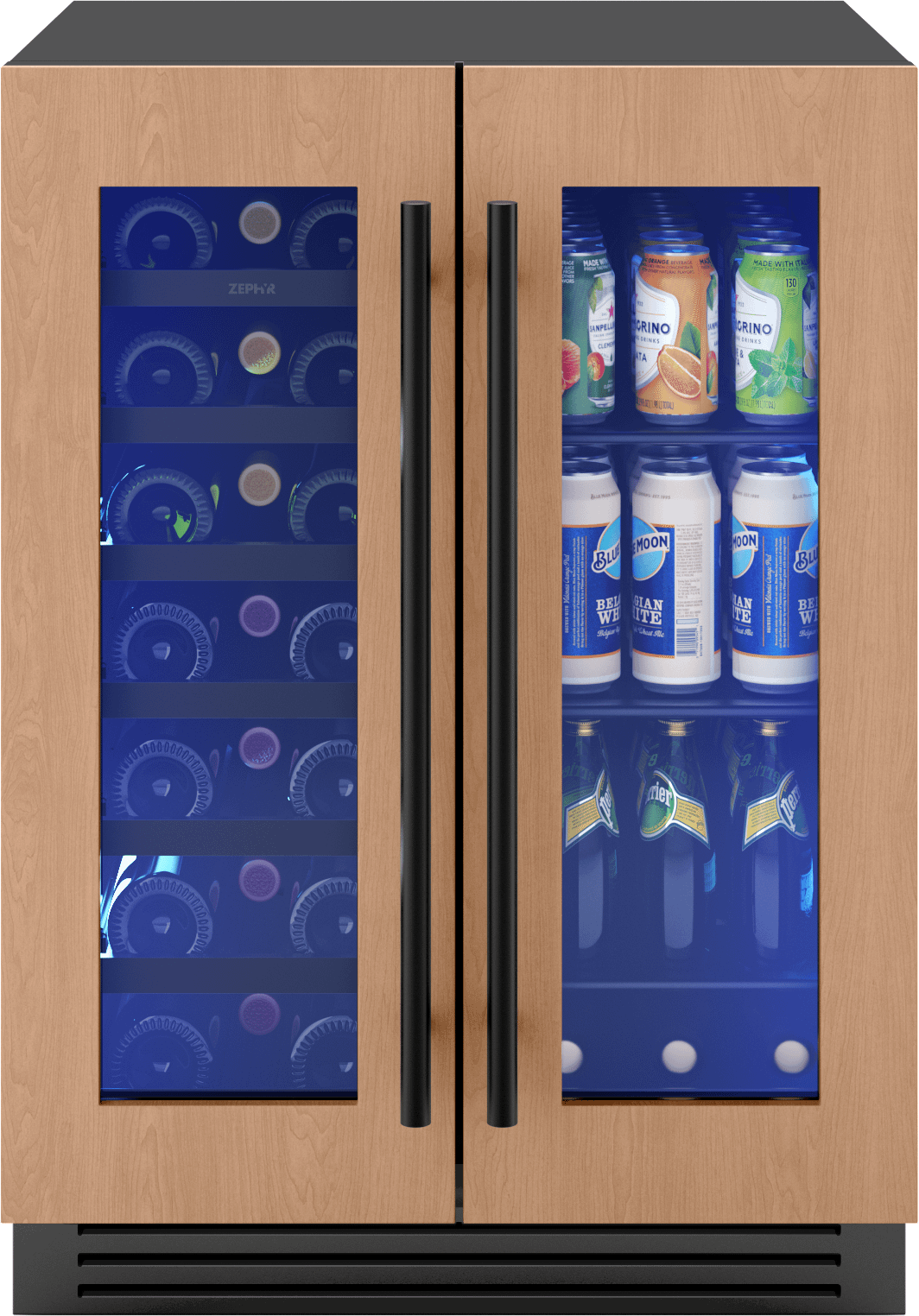 Presrv Wine & Bev Cooler, 24in UC, Panel Ready, French Door