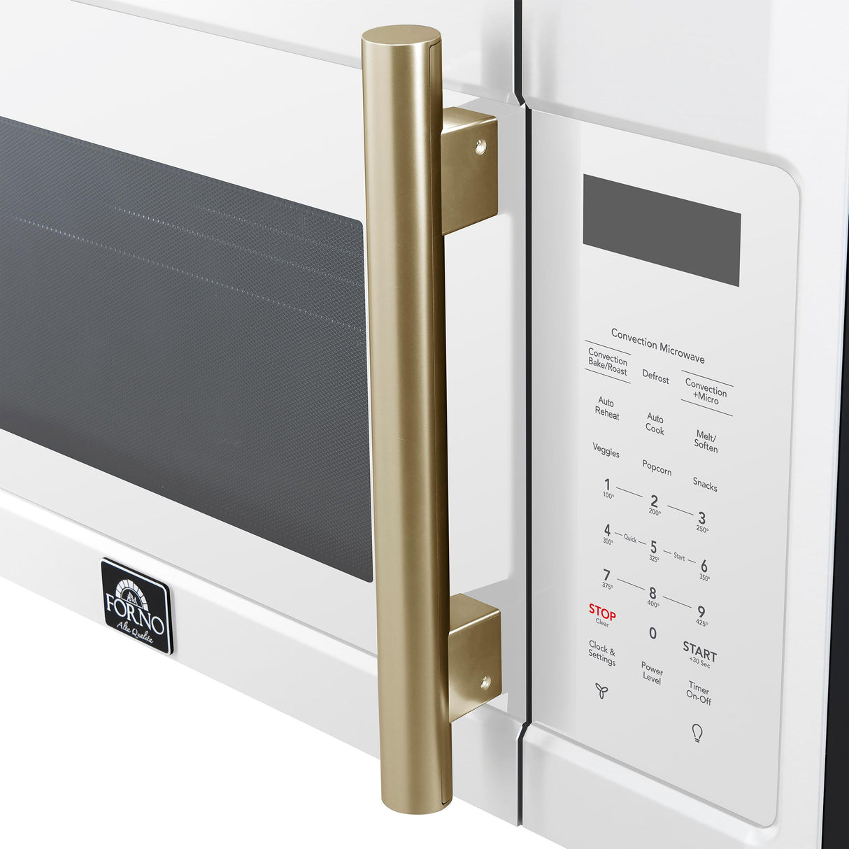 Forno Fornace 30-Inch Over the Range Convection Microwave, White - 1.5 cu.ft, 300 CFM Vent, Touch Control, LED Light