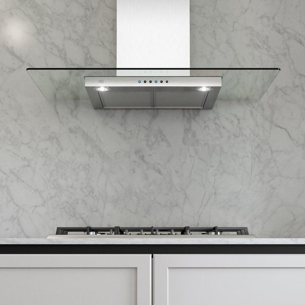 600 CFM 30" Flat Glass And Stainless Italian Made Wall Mount Hood