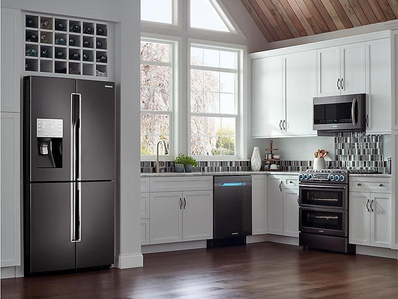 28 cu. ft. 4-Door Flex™ Refrigerator with FlexZone™ in Black Stainless Steel