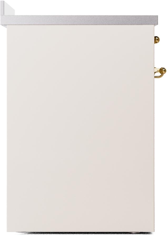 Nostalgie II 30 Inch Electric Freestanding Range in Antique White with Brass Trim