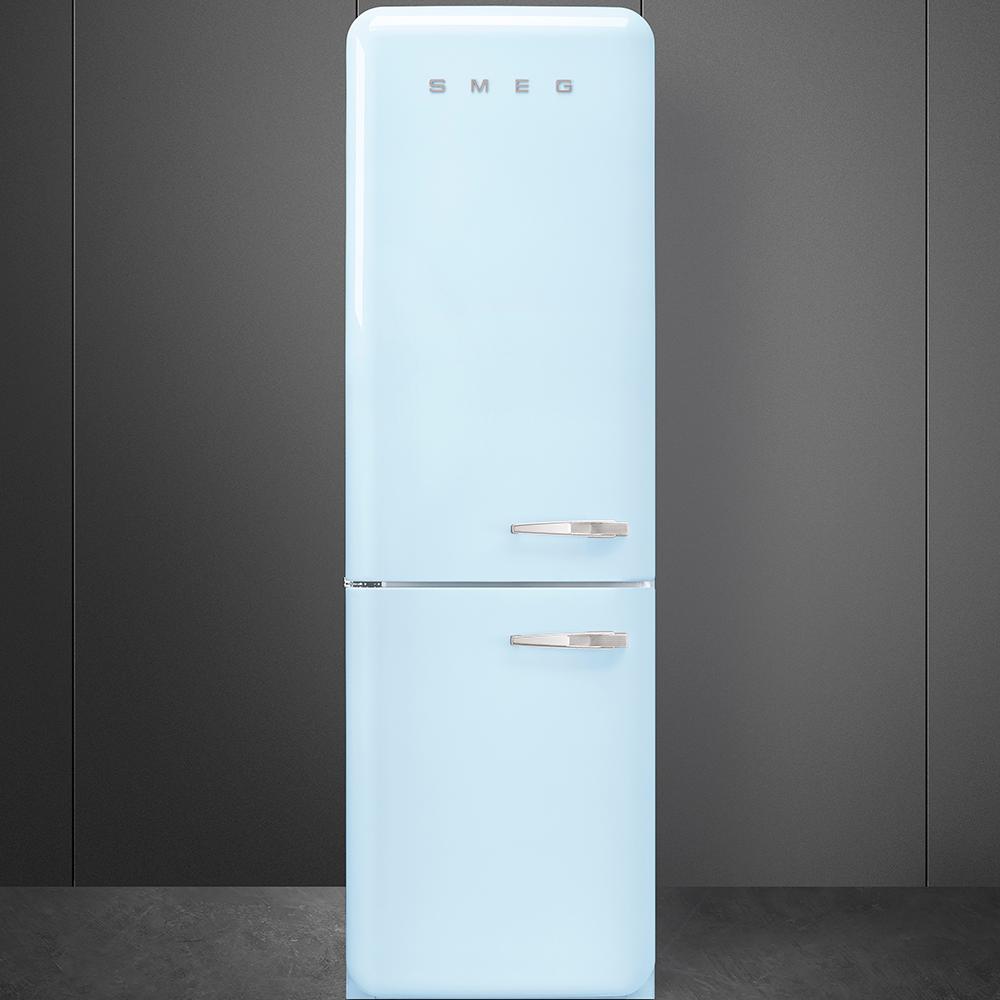 Approx 24" 50'S Style refrigerator with automatic freezer, Pastel blue, Left hand hinge