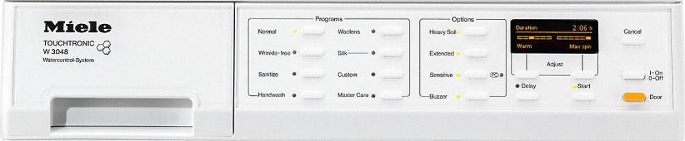 W 3048 Front-loading washing machine with special programs for perfect cleanliness and gentle care of your textiles.