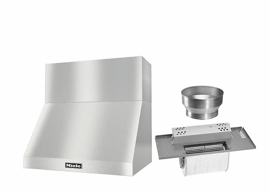 DAR 1220 Set 7 Wall-Mounted Range Hood with Extraction Mode with integrated XL motor including 12" chimney cover.