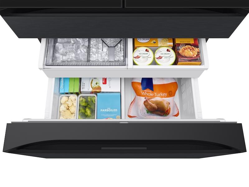 Bespoke 29 cu. ft. 4-Door French Door Refrigerator with AI Family Hub™+ & AI Vision Inside™ in Charcoal Glass and Black/Charcoal