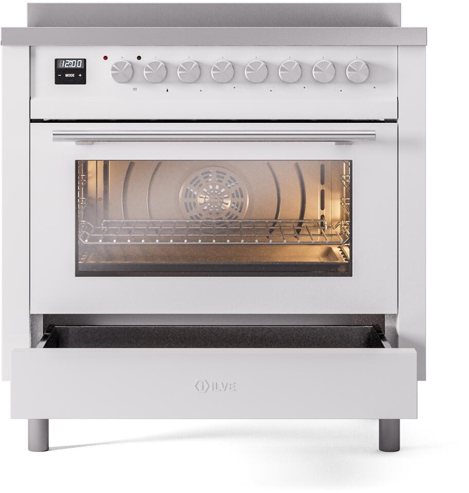 Professional Plus II 36 Inch Electric Freestanding Range in White with Trim