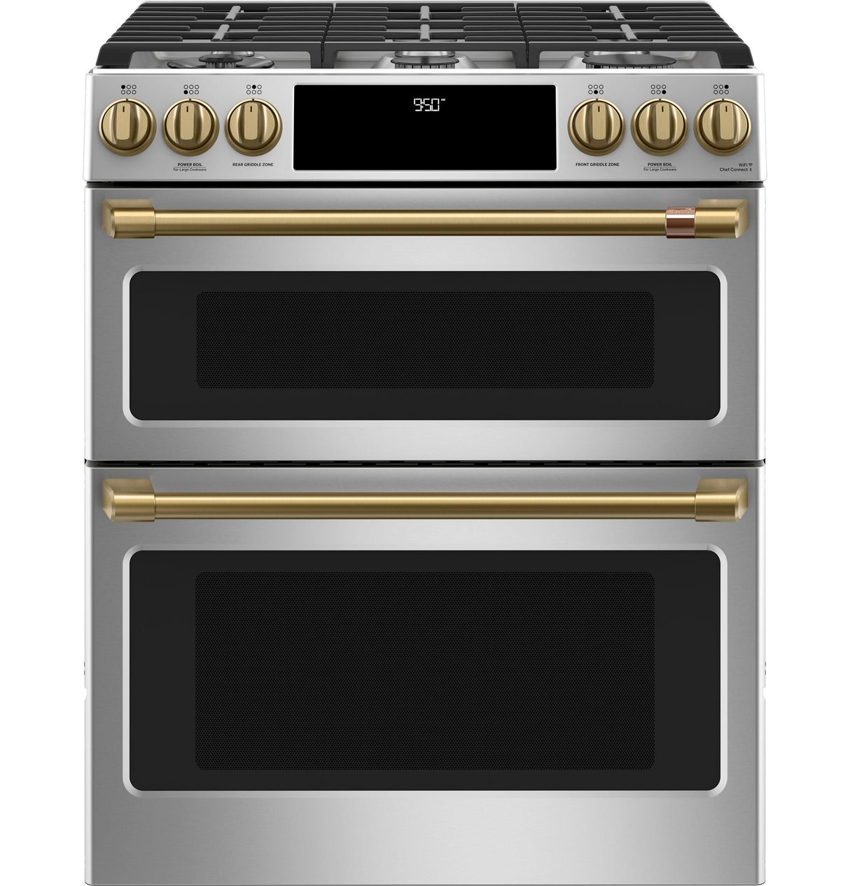 Café 30" Smart Slide-In, Front-Control, Dual-Fuel, Double-Oven Range with Convection