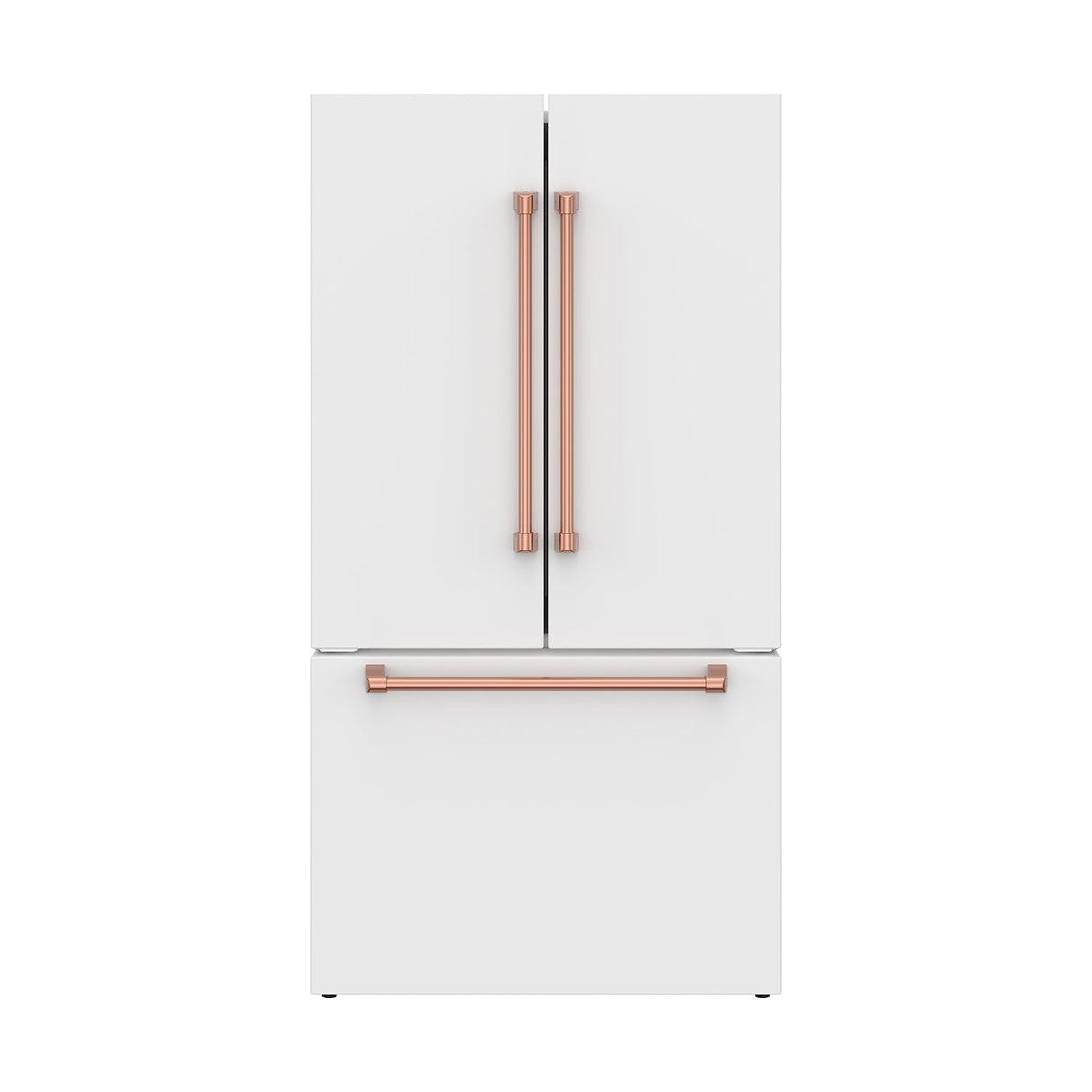 36 Inch French Door Counter Depth Refrigerator With Ice Maker - White/rose Gold Gordon Ramsay Series