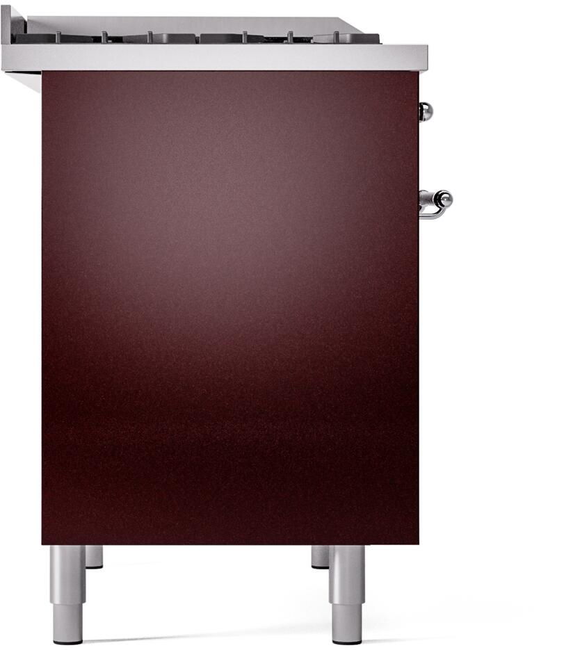 Nostalgie II 40 Inch Dual Fuel Liquid Propane Freestanding Range in Burgundy with Chrome Trim