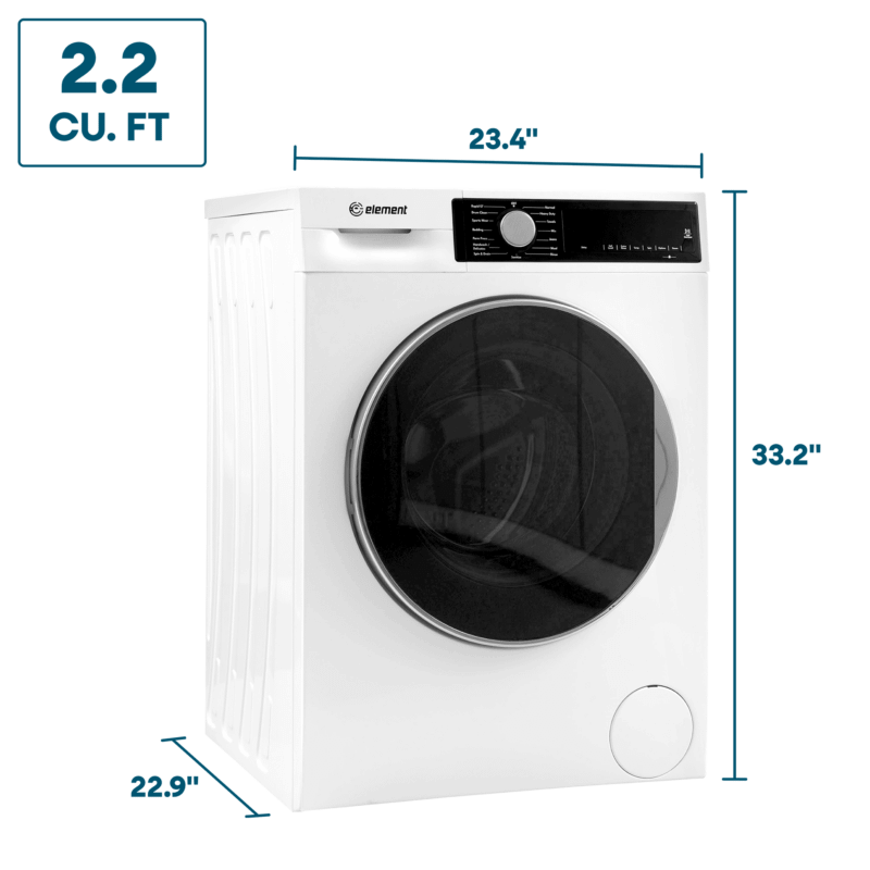 Element 24-inch 2.2 cu. ft. Front Load Washer - White, ENERGY STAR (ECW2224EGW)