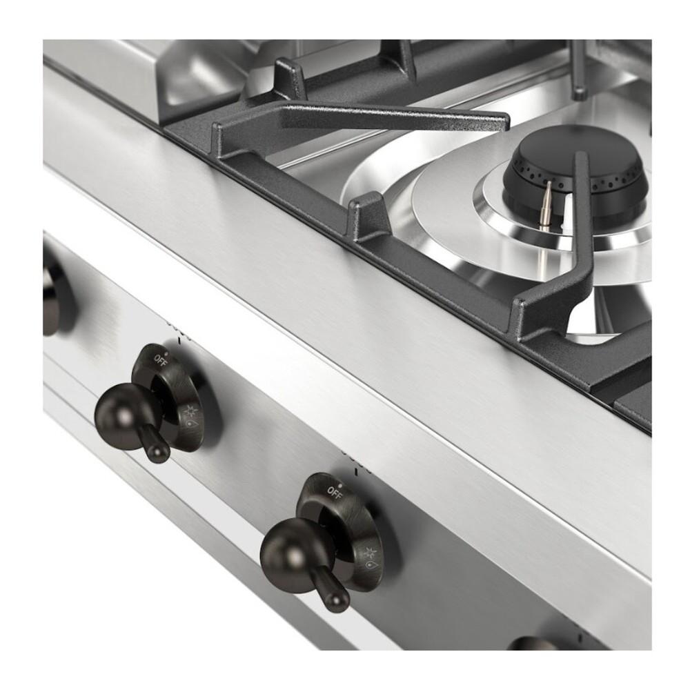 ILVE UHCP36FNSSB Nostalgie II 36 inch Built-In Gas Rangetop with 6 Burners and Griddle, in Stainless Steel (Natural Gas, Burnished)
